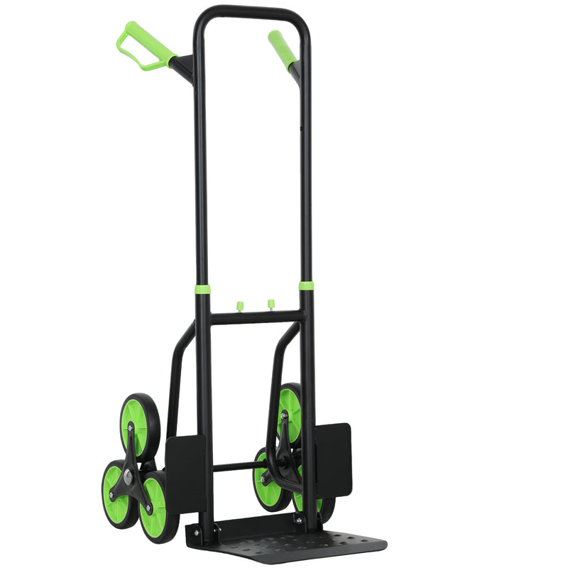 DURHAND Climbing Stairs Trolley Hand Trucks 6-Wheels Foldable Load Cart Steel