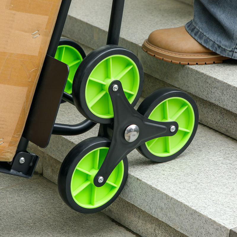 DURHAND Climbing Stairs Trolley Hand Trucks 6-Wheels Foldable Load Cart Steel