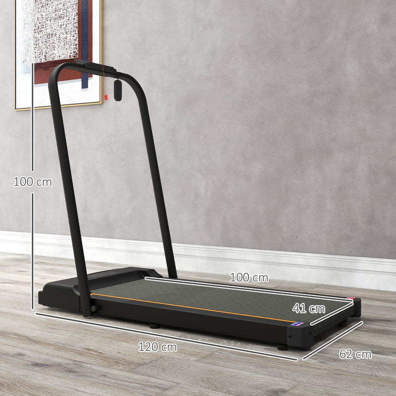 SPORTNOW 2.5HP Folding Treadmill Walking Pad W/ LED Display, No Assembly - Blue/Orange