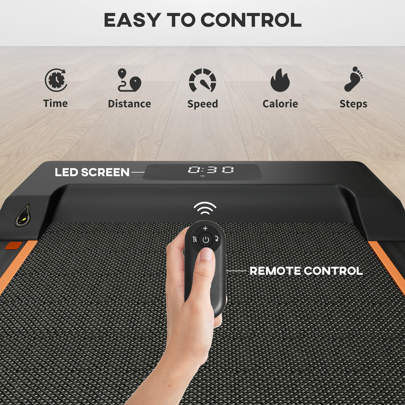 SPORTNOW 2.5HP Folding Treadmill Walking Pad W/ LED Display, No Assembly - Blue/Orange