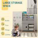 AIYAPLAY Kids Storage Units with 2 Storage Boxes, 67 x 29 x 98cm, Light Grey