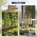 Outsunny Garden Arch, Wicker Trellis Support Frame With Dome Top, Natural