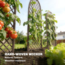 Outsunny Garden Arch, Wicker Trellis Support Frame With Dome Top, Natural