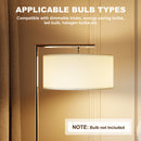 HOMCOM Floor Lamp, Modern Standing Lamp With Linen Lampshade, Silver Tone