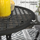 Outsunny Cast Aluminium Bistro Table with Umbrella Hole for Balcony, Black
