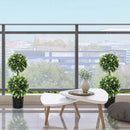 HOMCOM Set Of 2 Potted Artificial Plants With Lavender Flowers