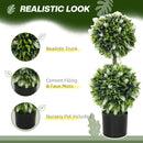 HOMCOM Set Of 2 Potted Artificial Plants With Lavender Flowers