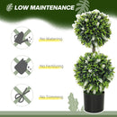 HOMCOM Set Of 2 Potted Artificial Plants With Lavender Flowers