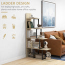 HOMCOM 5-Tier Ladder Shelf Display Plant Stand Home Office Ladder Oak