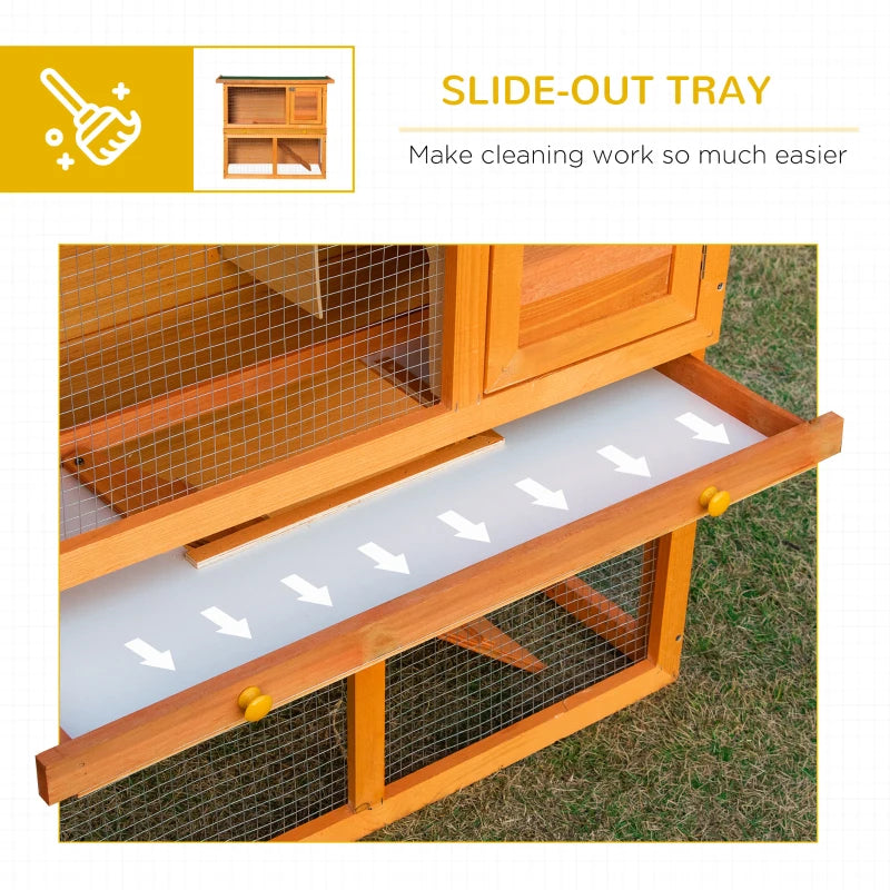 PawHut-2 Tier Rabbit Hutch