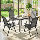 Outsunny 5 Pieces Outdoor Dining Set, Garden Dining Set for 4, Grey