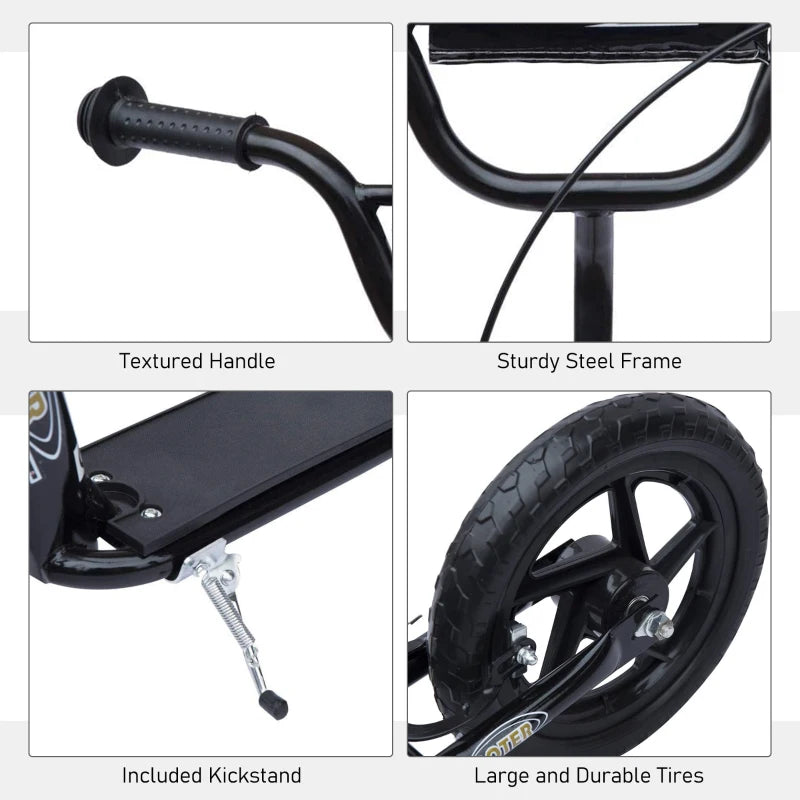 HOMCOM Teen Push Scooter - Black