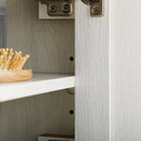 kleankin Farmhouse Bathroom Wall Cabinet with Shelves, Ash Wood-Effect