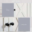 kleankin Farmhouse Bathroom Wall Cabinet with Shelves, Ash Wood-Effect