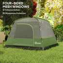 Outsunny 3-4 Person Camping Tent, Waterproof Tent - Blue/Green/Orange