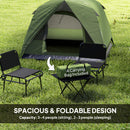 Outsunny 3-4 Person Camping Tent, Waterproof Tent - Blue/Green/Orange