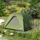 Outsunny 3-4 Person Camping Tent, Waterproof Tent - Blue/Green/Orange