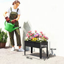 Outsunny Raised Planter, Metal Raised Garden Bed on Legs with Drainage Hole