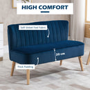 HOMCOM Double Sofa Foam Padding High Back, Dark Blue