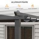Outsunny Aluminium Pergola With Retractable Roof, Garden Gazebo Canopy