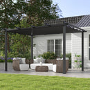 Outsunny Aluminium Pergola With Retractable Roof, Garden Gazebo Canopy