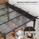 Outsunny Aluminium Pergola With Retractable Roof, Garden Gazebo Canopy