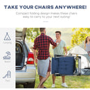 Outsunny 2 PCS Reclining Zero Gravity Chair Folding Lounger Cushion Blue