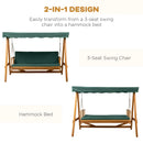 Outsunny Wooden Garden Swing Seat 3 Seater