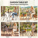 Outsunny Outdoor Bistro Set Cast Aluminium Patio Furniture For 2, Brown