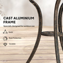 Outsunny Outdoor Bistro Set Cast Aluminium Patio Furniture For 2, Brown