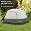 Outsunny 3-4 Person Camping Tent, Waterproof Tent - Blue/Green/Orange