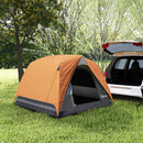 Outsunny 3-4 Person Camping Tent, Waterproof Tent - Blue/Green/Orange
