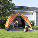 Outsunny 3-4 Person Camping Tent, Waterproof Tent - Blue/Green/Orange