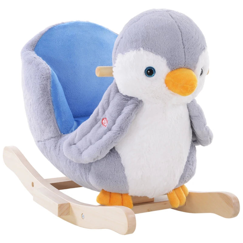 HOMCOM Children Rocking Penguin -Grey