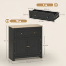 HOMCOM Sideboard, Kitchen Storage Cabinet w/ Adjustable Shelf, Drawer, Black
