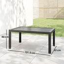 Outsunny Outdoor Side Table Garden Table with Steel Frame and Slat Top Grey Wood