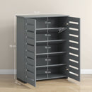 HOMCOM Shoe Storage Cabinet with Slatted Doors for 15 Pairs of Shoes Grey