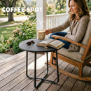 Outsunny Metal Garden Side Table, 48 Cm Round Outdoor Table, Dark Grey
