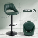 HOMCOM Barstools Set Of 2, Dining Stools With Backrest And Footrest