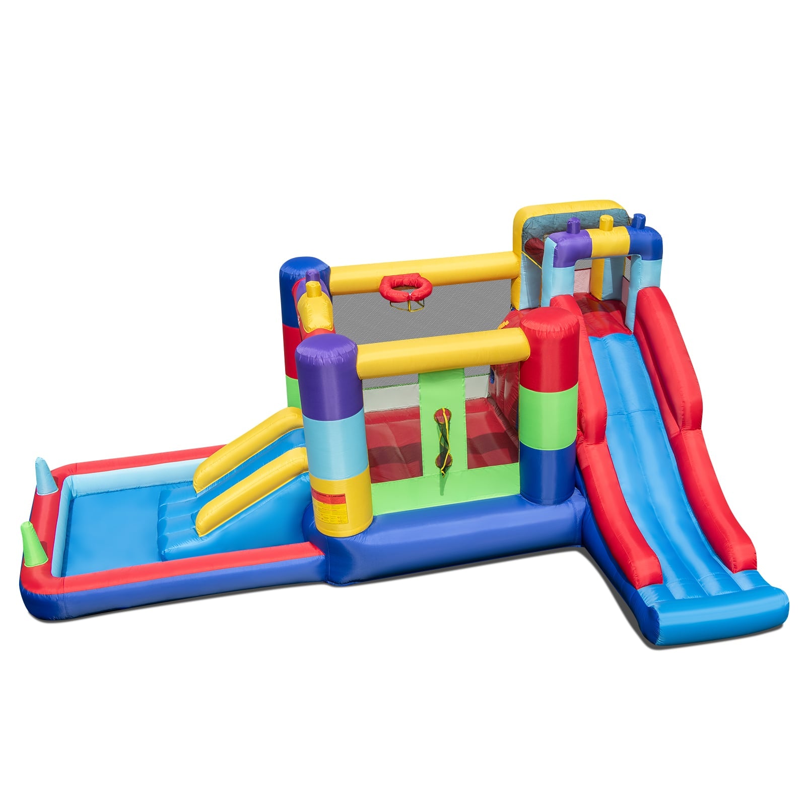 Building Block Inflatable Bounce House with 2 Slides and Ocean Ball Po