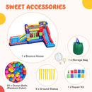 Building Block Inflatable Bounce House with 2 Slides and Ocean Ball Pool