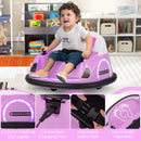 6V Kids Ride on Battery Powered Bumping Car with Flashing LED Lights-Pink