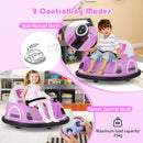 6V Kids Ride on Battery Powered Bumping Car with Flashing LED Lights-Pink