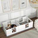 PawHut Whelping Box for Dogs with Whelping Pad, Two Room Design - White