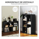 HOMCOM 2-Tier Bookshelf with 5 Open Storage Compartments