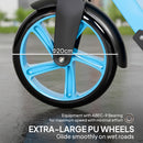 HOMCOM Folding Kick Scooter For 14+ W/ Adjustable Height, Blue