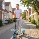HOMCOM Folding Kick Scooter For 14+ W/ Adjustable Height, Blue