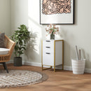 HOMCOM Industrial 3-Drawer Bedroom Chest of Drawers with Metal Frame, White