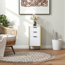 HOMCOM Industrial 3-Drawer Bedroom Chest of Drawers with Metal Frame, White