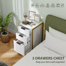 HOMCOM Industrial 3-Drawer Bedroom Chest of Drawers with Metal Frame, White